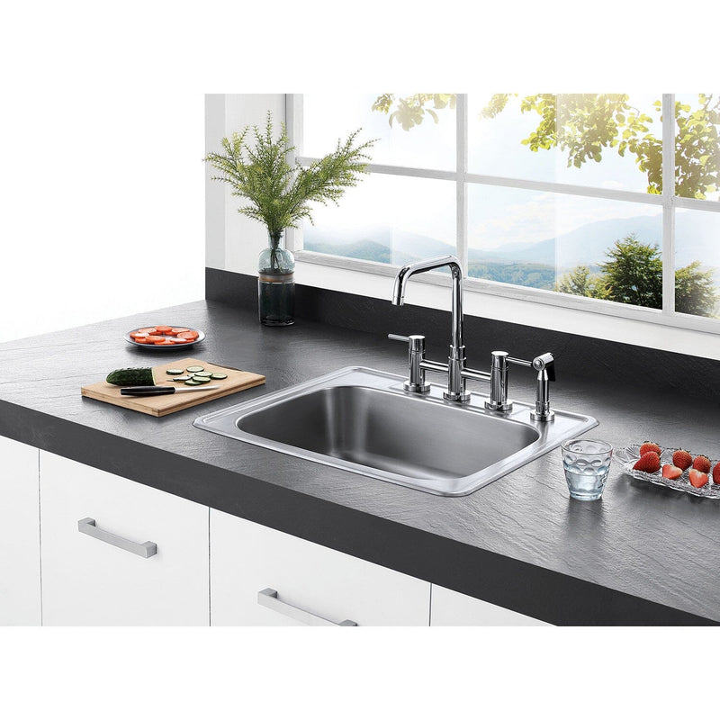Studio 25-Inch Stainless Steel Self-Rimming Single Bowl Drop-In Kitchen Sink