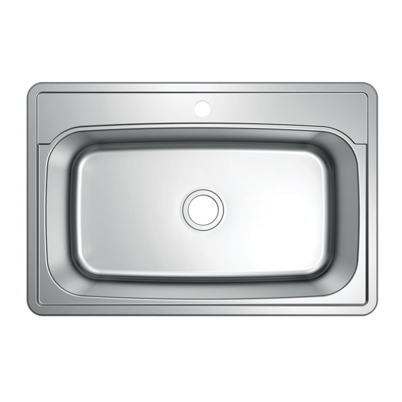 Studio 33-Inch Stainless Steel Self-Rimming Single Bowl Drop-In Kitchen Sink