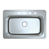 Studio 33-Inch Stainless Steel Self-Rimming Single Bowl Drop-In Kitchen Sink