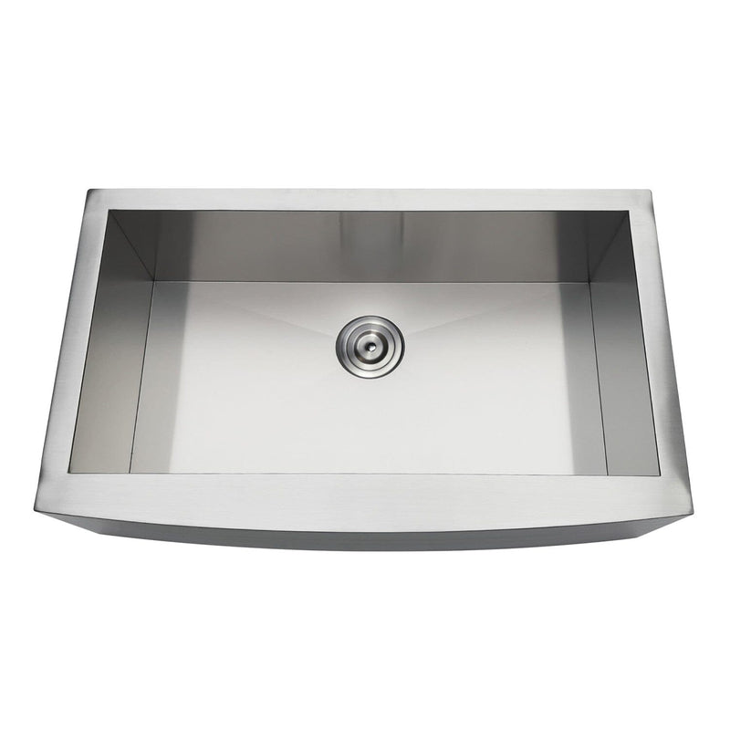Uptowne 33-Inch Stainless Steel Apron-Front Single Bowl Farmhouse Kitchen Sink with Strainer