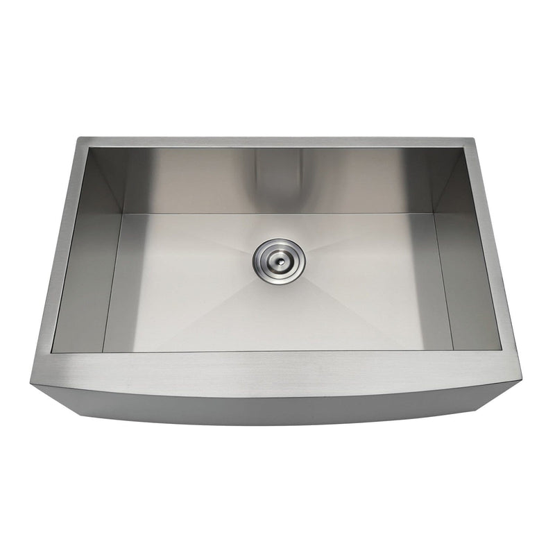 Uptowne 30-Inch Stainless Steel Apron-Front Single Bowl Farmhouse Kitchen Sink with Strainer