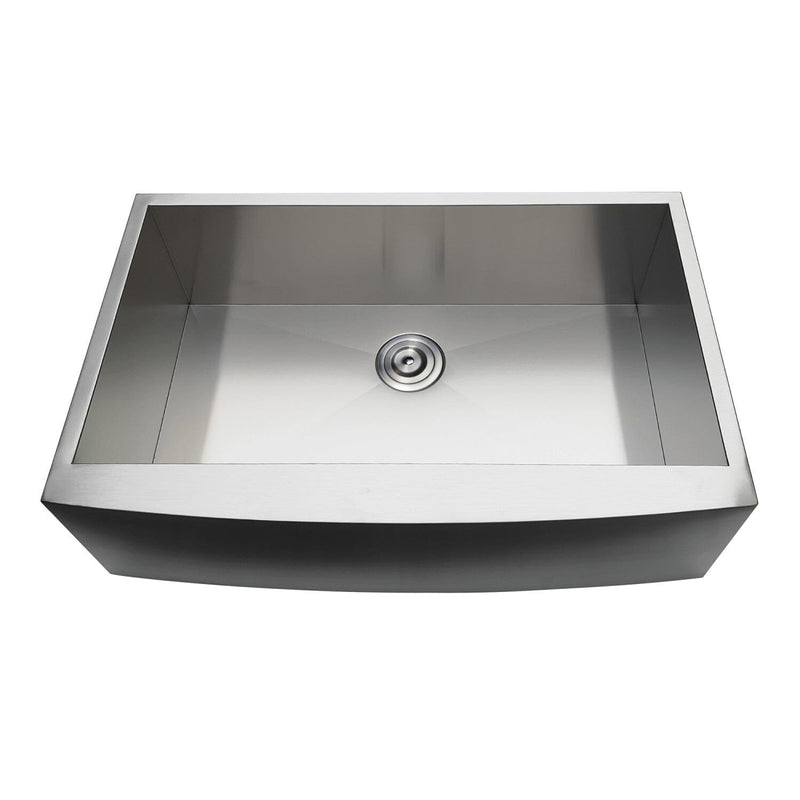Uptowne 33-Inch Stainless Steel Apron-Front Single Bowl Farmhouse Kitchen Sink with Strainer