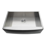 Uptowne 33-Inch Stainless Steel Apron-Front Single Bowl Farmhouse Kitchen Sink with Strainer