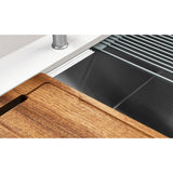 Uptowne 33-Inch Stainless Steel Single Bowl Farmhouse Kitchen Sink with 6-Piece Kitchen Accessory Set