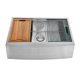 Uptowne 33-Inch Stainless Steel Single Bowl Farmhouse Kitchen Sink with 6-Piece Kitchen Accessory Set