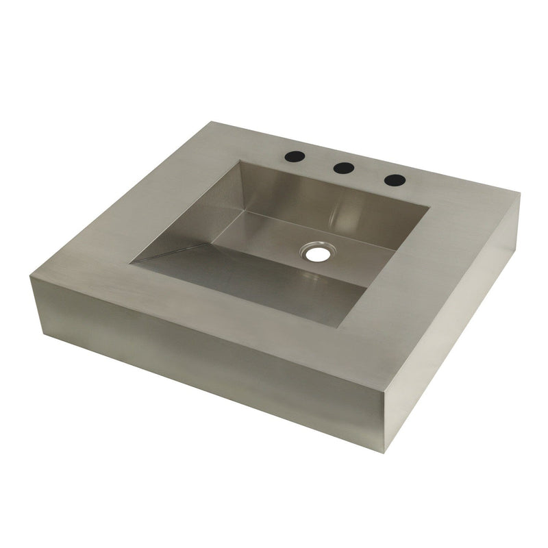 Kingston Commercial 25-Inch Stainless Steel Console Sink (8-Inch, 3-Hole)