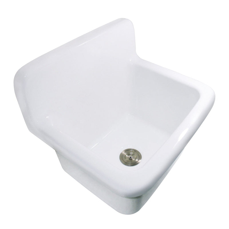 Persepolis Galley 22-Inch Ceramic Single Bowl Wall Mount Kitchen Sink with Strainer