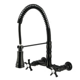 Hamilton Double-Handle 2-Hole Wall-Mount Pre-Rinse Bridge Kitchen Faucet