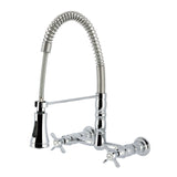Essex Double-Handle 2-Hole Wall-Mount Pre-Rinse Bridge Kitchen Faucet