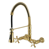 Hamilton Double-Handle 2-Hole Wall-Mount Pre-Rinse Bridge Kitchen Faucet
