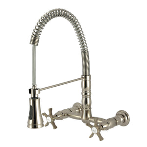 Hamilton Double-Handle 2-Hole Wall-Mount Pre-Rinse Bridge Kitchen Faucet