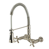 Hamilton Double-Handle 2-Hole Wall-Mount Pre-Rinse Bridge Kitchen Faucet