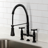 Essex Double-Handle 2-Hole Deck-Mount Pre-Rinse Bridge Kitchen Faucet