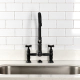 Essex Double-Handle 2-Hole Deck-Mount Pre-Rinse Bridge Kitchen Faucet