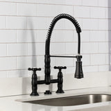 Essex Double-Handle 2-Hole Deck-Mount Pre-Rinse Bridge Kitchen Faucet
