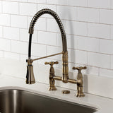 Essex Double-Handle 2-Hole Deck-Mount Pre-Rinse Bridge Kitchen Faucet