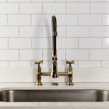 Essex Double-Handle 2-Hole Deck-Mount Pre-Rinse Bridge Kitchen Faucet