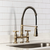 Essex Double-Handle 2-Hole Deck-Mount Pre-Rinse Bridge Kitchen Faucet
