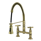 Essex Double-Handle 2-Hole Deck-Mount Pre-Rinse Bridge Kitchen Faucet