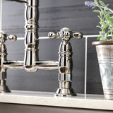 Heritage Double-Handle 2-Hole Deck-Mount Pre-Rinse Bridge Kitchen Faucet