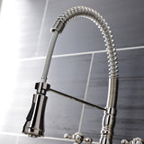 Heritage Double-Handle 2-Hole Deck-Mount Pre-Rinse Bridge Kitchen Faucet