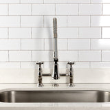 Essex Double-Handle 2-Hole Deck-Mount Pre-Rinse Bridge Kitchen Faucet