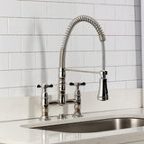 Essex Double-Handle 2-Hole Deck-Mount Pre-Rinse Bridge Kitchen Faucet