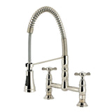 Essex Double-Handle 2-Hole Deck-Mount Pre-Rinse Bridge Kitchen Faucet
