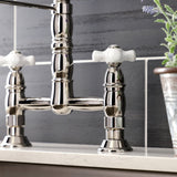 Heritage Double-Handle 2-Hole Deck-Mount Pre-Rinse Bridge Kitchen Faucet