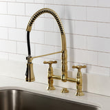 Essex Double-Handle 2-Hole Deck-Mount Pre-Rinse Bridge Kitchen Faucet