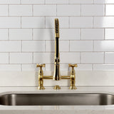Essex Double-Handle 2-Hole Deck-Mount Pre-Rinse Bridge Kitchen Faucet