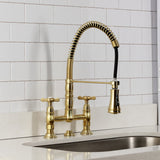 Essex Double-Handle 2-Hole Deck-Mount Pre-Rinse Bridge Kitchen Faucet