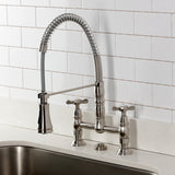 Essex Double-Handle 2-Hole Deck-Mount Pre-Rinse Bridge Kitchen Faucet
