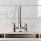 Essex Double-Handle 2-Hole Deck-Mount Pre-Rinse Bridge Kitchen Faucet