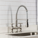 Essex Double-Handle 2-Hole Deck-Mount Pre-Rinse Bridge Kitchen Faucet