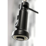 Concord Double-Handle 2-Hole Wall-Mount Pre-Rinse Bridge Kitchen Faucet