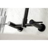 Concord Double-Handle 2-Hole Wall-Mount Pre-Rinse Bridge Kitchen Faucet