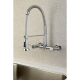 Concord Double-Handle 2-Hole Wall-Mount Pre-Rinse Bridge Kitchen Faucet