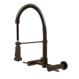 Concord Double-Handle 2-Hole Wall-Mount Pre-Rinse Bridge Kitchen Faucet