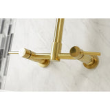 Concord Double-Handle 2-Hole Wall-Mount Pre-Rinse Bridge Kitchen Faucet