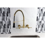 Concord Double-Handle 2-Hole Wall-Mount Pre-Rinse Bridge Kitchen Faucet