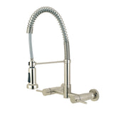Concord Double-Handle 2-Hole Wall-Mount Pre-Rinse Bridge Kitchen Faucet