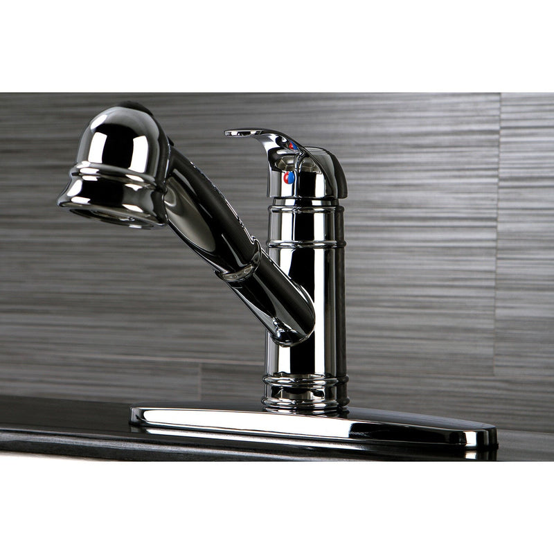 Eden Single-Handle 1-or-3 Hole Deck Mount Pull-Out Sprayer Kitchen Faucet