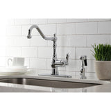 American Classic Single-Handle 2-or-4 Hole Deck Mount Kitchen Faucet with Brass Side Sprayer