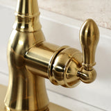 American Classic Single-Handle 2-or-4 Hole Deck Mount Kitchen Faucet with Brass Side Sprayer