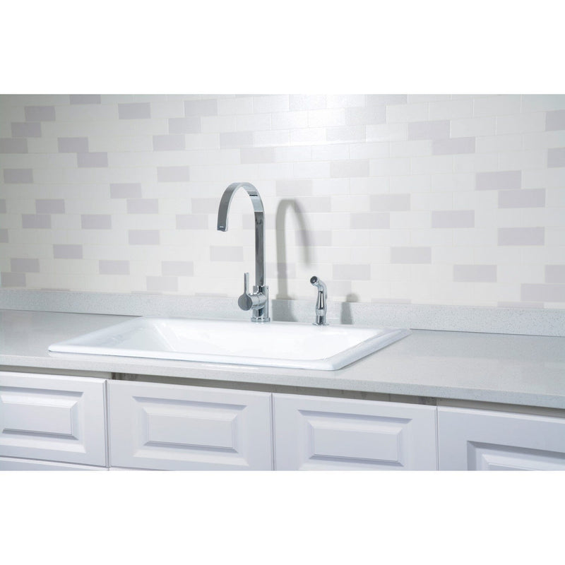 Towne 25-Inch Cast Iron Self-Rimming Single Bowl Drop-In Kitchen Sink (2-Hole)