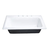 Towne 33-Inch Cast Iron Self-Rimming 4-Hole Single Bowl Drop-In Kitchen Sink