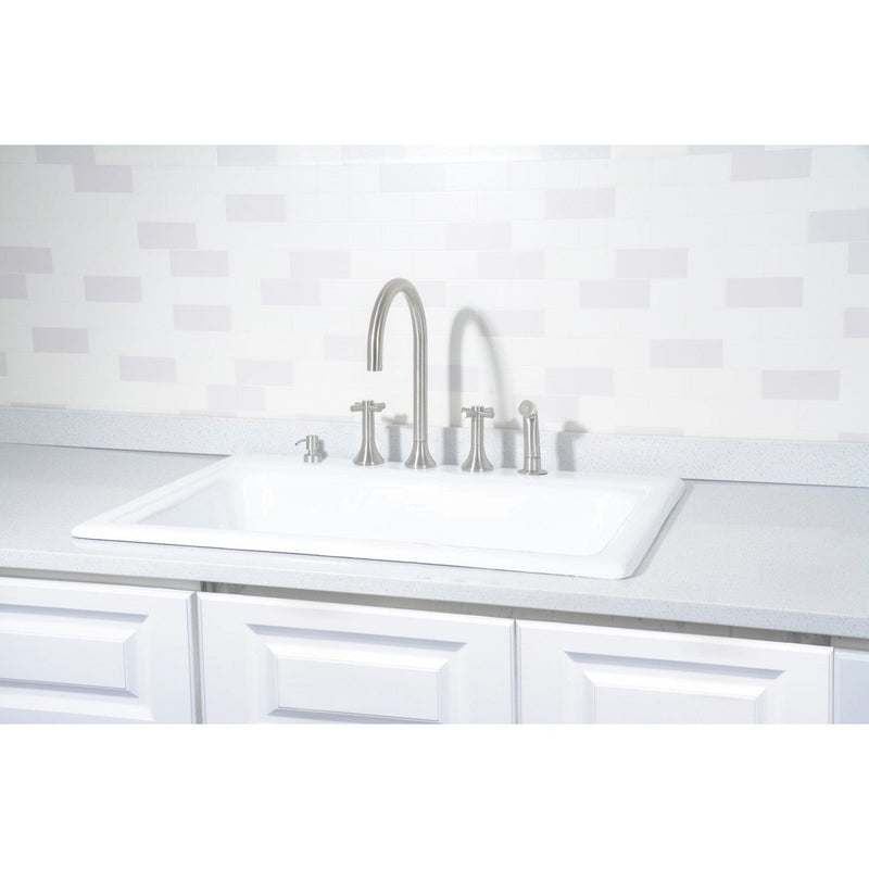 Towne 33-Inch Cast Iron Self-Rimming Single Bowl Drop-In Kitchen Sink (5-Hole)