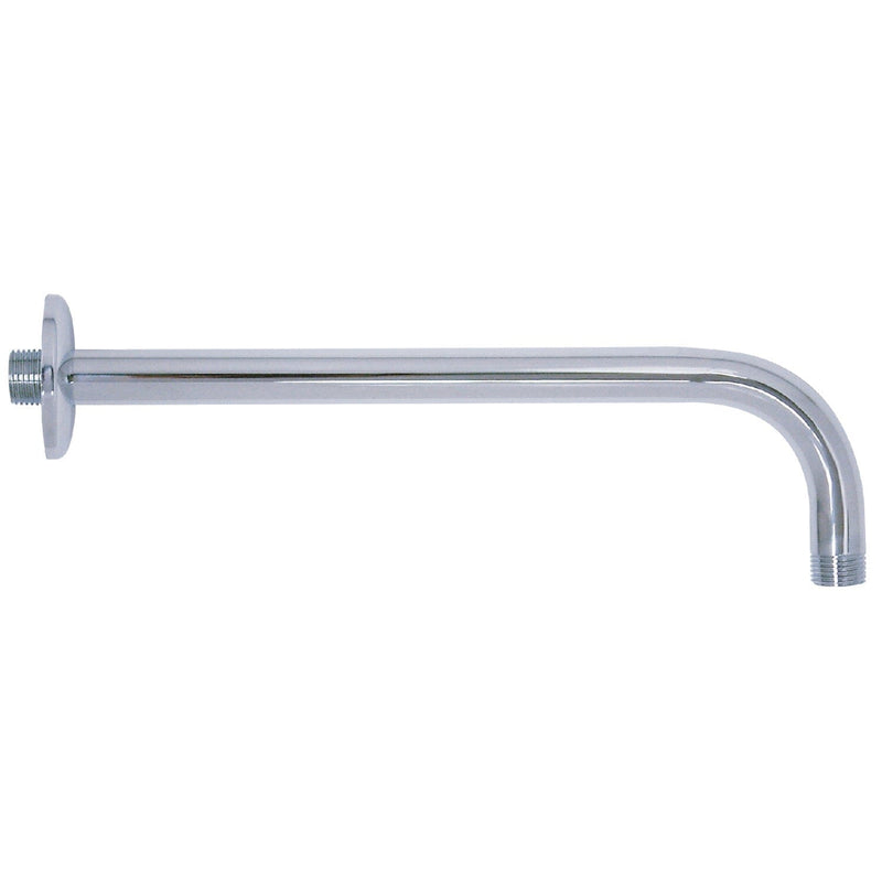Claremont 17-Inch J-Shaped Rain Drop Shower Arm with Round Flange