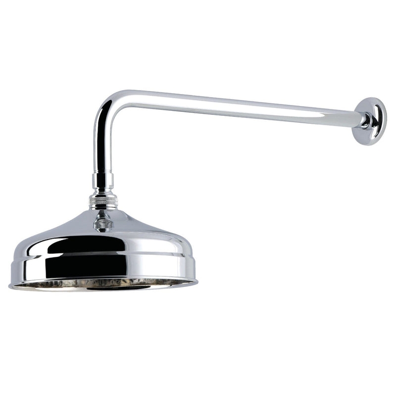 Trimscape 8-Inch Round Raindrop Brass Shower Head with 17-Inch Shower Arm